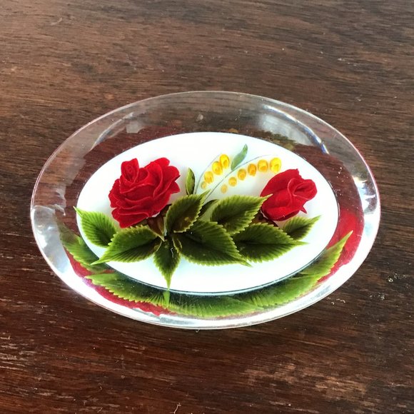 Large Flower Bouquet Reverse Carved Brooch Pin Vintage - Picture 12 of 14